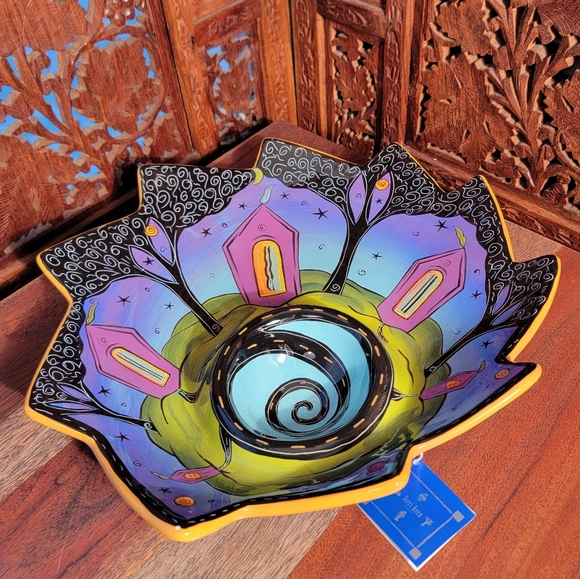 New in Box Terri Kern Houses and Trees Chip and Dip Set - Picture 3 of 16